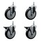 Service Caster 5 Inch Black Polyurethane 12 MM Threaded Stem Caster Set 2 Brakes SCC SCC-TS20S514-PPUB-BLK-M1215-2-PLB-2 - alternate 1